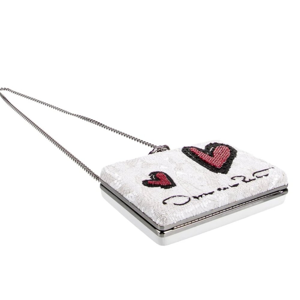 Oscar de La Renta Sequin Heart Crossbody Clutch - Picture 4 of 5